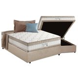 Cama Box Baú Casal: Colchão Molas Ensacadas Anjos King Best Clean + Base Clean(138x188)