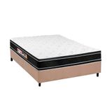 Cama Box Casal: Colchão Espuma D33 Castor Black E White Double Face + Base Crc Suede Clean(138x188)