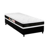 Cama Box Solteiro: Colchão Espuma Castor D45 Black E White Air Double Face + Base Black(88x188)