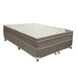 Cama Box King: Colchão Molas Superpocket Ensacadas Ortobom Light Saúde + Base Bege(193x203)