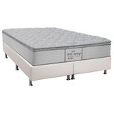 Cama Box Queen: Colchão Molas Masterpocket Ensacadas Probel Perfil Springs + Base Branco(158x198)