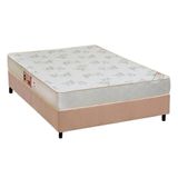 Cama Box Casal: Colchão Espuma D33 Castor Sleep Max Relax + Base Crc Suede Clean(138x188)