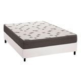 Cama Box Casal: Colchão Espuma D45 Ortobom Light Saúde Ortopilow + Base Crc Courano White(138x188)