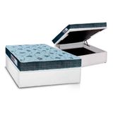 Cama Box Baú Casal: Colchão Anatômico Orthoflex D45 / Ep Cecina + Base Crc Courano White(138x188)