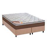 Cama Box King: Colchão Molas Castor Pocket Revolution + Base Crc Suede Bege(193x203)