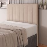 Cabeceira Cama Box Casal Queen Size Ivana 160cm Veludo Bege - Abmaza