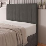 Cabeceira Cama Box Casal King Size Ivana 193cm Veludo Cinza - Abmaza