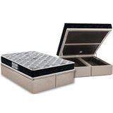 Cama Box Baú Queen: Colchão Anatômico Probel D45 / Ep Tech2000 Double Face + Base Clean(158x198)