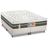 Cama Box Queen: Colchão Molas Bonnel Castor Silver Star Air + Base Crc Courano White(158x198)