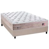 Cama Box Casal: Colchão Molas Ensacadas Plumatex Masterpocket Miami + Base Clean(138x188)
