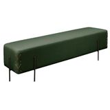Recamier Banco Eros Luxo Preto Castellar Móbile Veludo Verde Veludo Verde