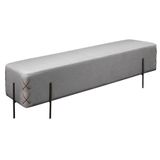 Recamier Banco Eros Luxo Preto Castellar Móbile Linho Cinza Linho Cinza