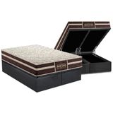 Cama Box Baú Queen: Colchão Ortopédico Probel Guarda Costas Extra Firme + Base Gray(158x198)