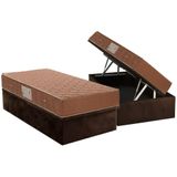 Cama Box Baú Solteiro: Colchão Molas Bonnel Ortobom Multilastic + Base Brown(88x188)