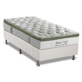 Cama Box Solteiro: Colchão Molas Herval Ensacadas Monte Carlo Visco + Base Branco(88x188)