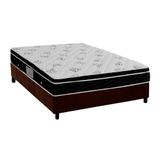 Cama Box Viúva: Colchão Molas Bonnel Ortobom Nanolastic Physical Spring + Base Brown(128x188)