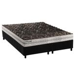 Cama Box Baú Queen: Colchão Espuma Paropas D33 Pasquale Plus Euro Pillow + Base Grey(158x198)