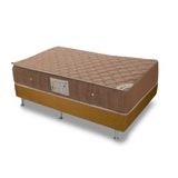 Cama Box Solteiro: Colchão Molas Bonnel Ortobom Nanolastic Spring + Base Brown(88x188)