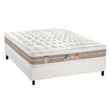 Cama Box Casal: Colchão Molas Castor Pocket Silver Star Air Double Face + Base White(138x188)