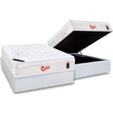 Cama Box Baú Casal: Colchão Molas Pocket Ensacadas Castor Gold Star Vitagel + Base White(138x188)