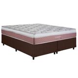 Cama Box Queen: Colchão Molas Herval Maxspring Coimbra + Base Crc Courano Brown(158x198)