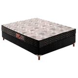 Cama Box Casal: Colchão Espuma Paropas D45 Pasquale + Base Crc Suede Black(138x188)