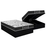 Cama Box Baú Queen: Colchão Molas Probel Prolastic Prodormir Sleep + Base Black(158x198)