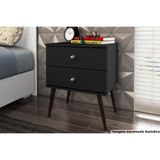 Mesa Cabeceira Casal Rt 3032 C/ 2 Gavetas Preto - Movelbento