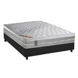Cama Box Casal: Colchão Molas Castor Pocket Premium Gel + Base Crc Suede Gray(138x188)