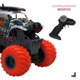 Carro De Controle Remoto Branco Off Road Rodas Gigantes