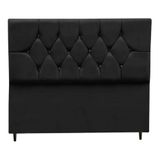 Cabeceira Cama Box Estofada Casal 140 Cm Geovana Suede Preto