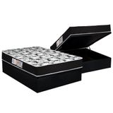 Cama Box Baú Casal: Colchão Espuma D45 Luckspuma Gran Luck Pró Saúde Duplo + Base Black(138x188)