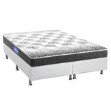 Cama Box Queen: Colchão Espuma Probel Guarda Costas Resistente + Base Crc Courano White(158x198)