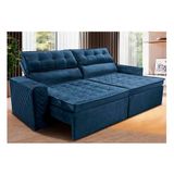 Sofá 4 Lugares Cama Inbox Belém Retrátil/Reclinável com 230 cm de Largura e Revestido em Suede Velusoft
