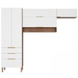 Cozinha Compacta Topázio Up Com 5 Portas 3 Gavetas E 4 Prateleiras  262,5cm De Largura Bartira