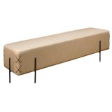 Recamier Banco Eros Luxo Preto Castellar Móbile Linho Bege Linho Bege