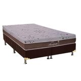Cama Box Queen: Colchão Molas Ensacadas Probel Masterpocket Maxifoam + Base Crc Suede Brown(158x198)