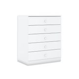 Cômoda Bebê Bala De Menta 5 Gavetas Branco - Henn