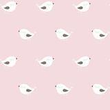 Papel De Parede Infantil Passarinhos Branco E Rosa Ff4007