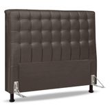 Cabeceira Cama Box Casal King Size Ciara 195cm Botonê Com Frame Linho Cacau