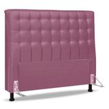 Cabeceira Cama Box Casal King Size Ciara 195cm Botonê Com Frame Suede Rosa