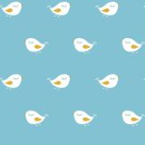 Papel De Parede Infantil Passarinhos Azul E Branco Ff4005
