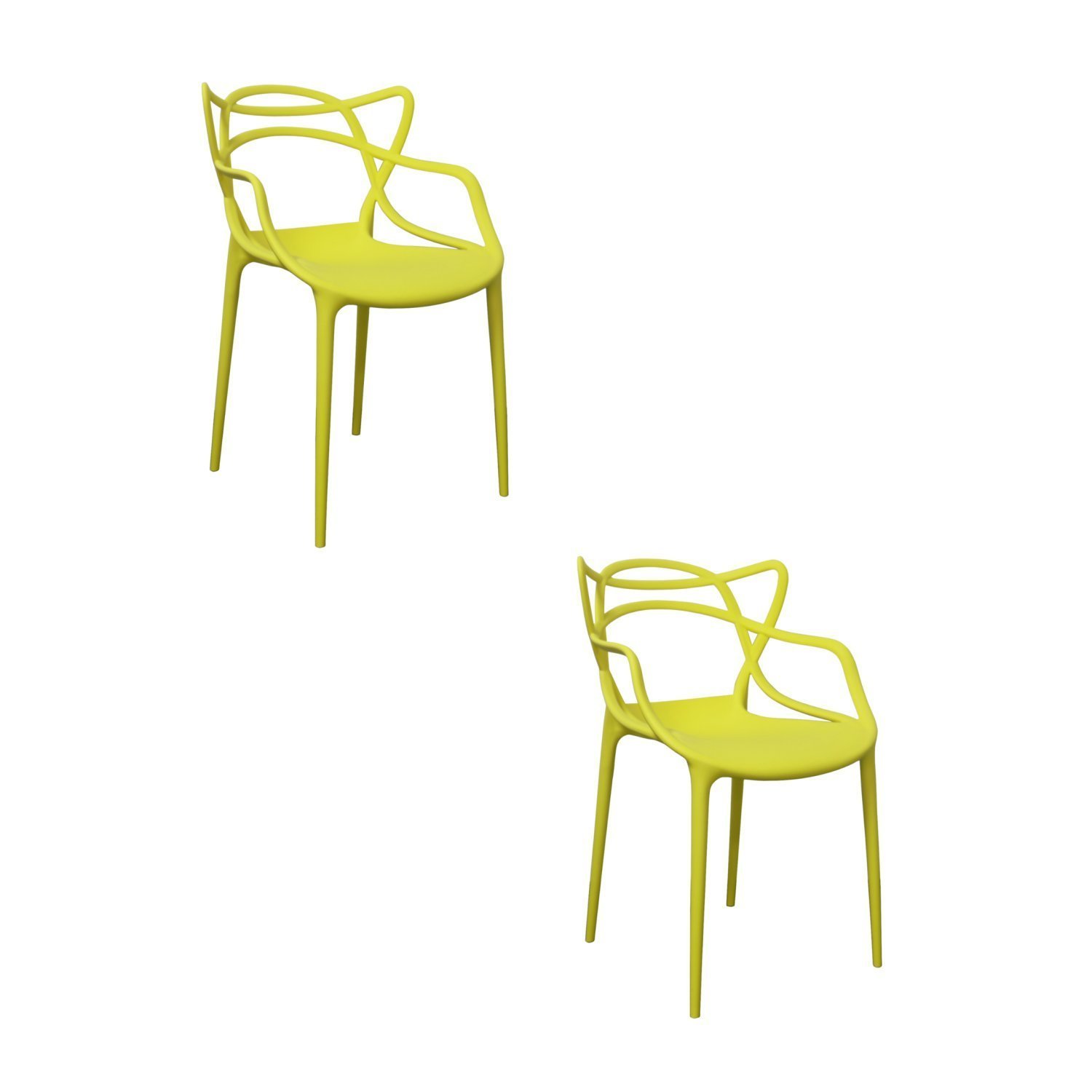 Kit 2 Cadeiras Polipropileno Aviv Fratini Amarelo