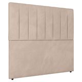Cabeceira Cama Box Casal Queen Size Ivana 160cm Veludo Bege