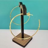 Brinco Argola Redonda Fina Banhada A Ouro