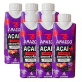 Suco Amazoo Smoothie Açai + Morango 250ml (6 Unidades)