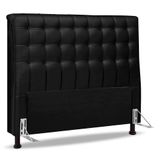 Cabeceira Cama Box Casal King Size Ciara 195cm Botonê Com Frame Sintético Preto