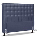 Cabeceira Cama Box Casal King Size Ciara 195cm Botonê Com Frame Linho Azul