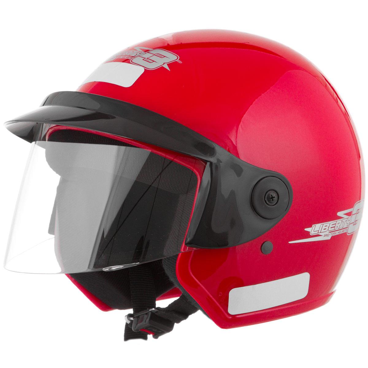 Capacete Moto Liberty Three Pro Tork Tam 58 Fechado Preto