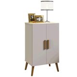 Sapateira Organizador Cali Quarto 2 Portas Pé Madeira Maciça Off White Off White